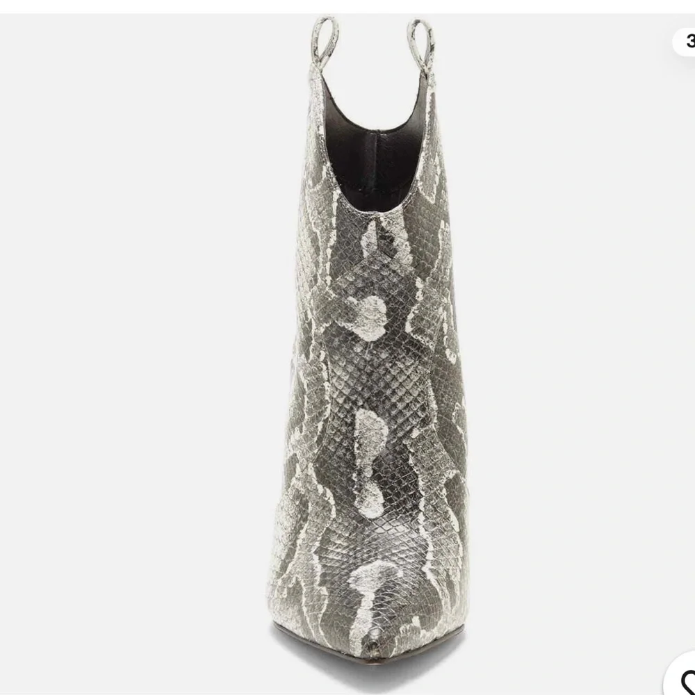Jessica Simpson Silver Snake Print Pointed Toe Ankle Booties